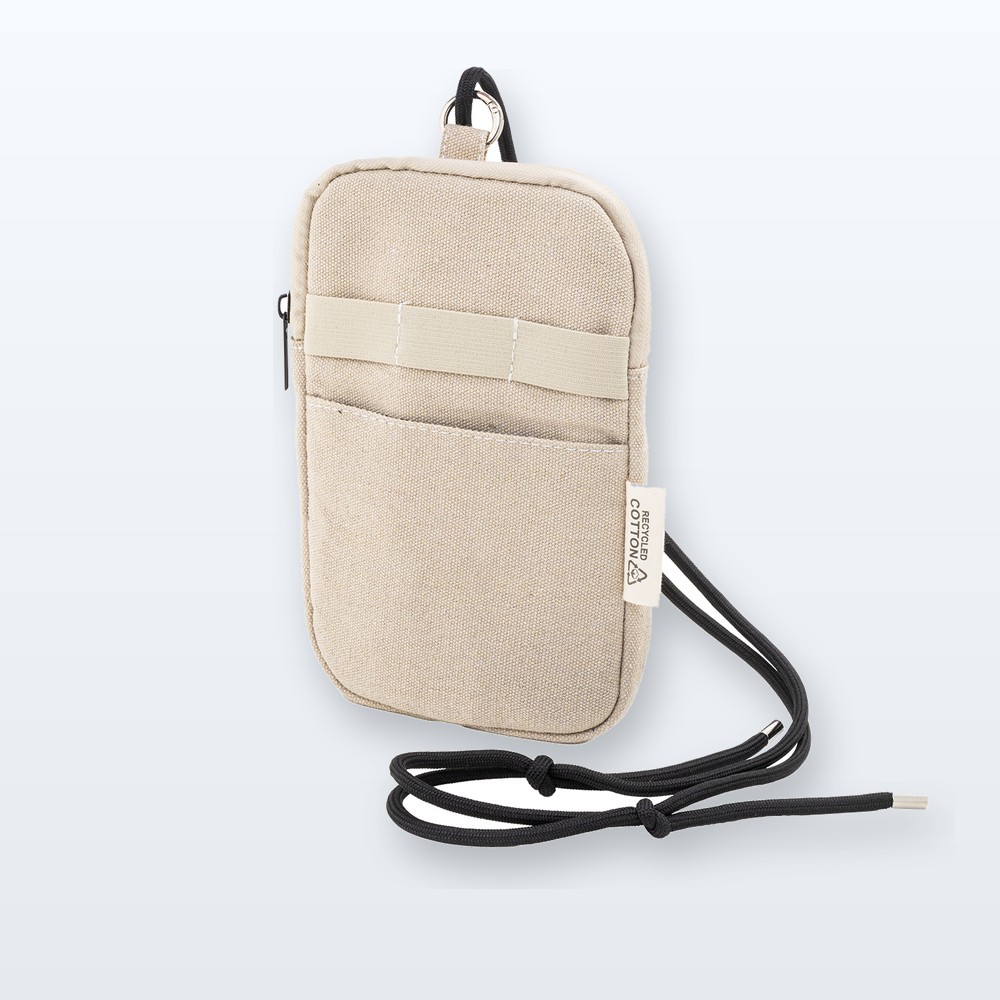 Borsa portacellulare a tracolla in canvas riciclato