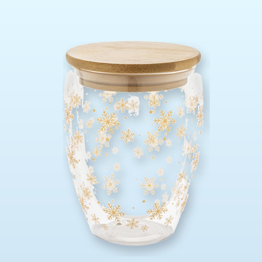 Barattolo natalizio in vetro borosilicato